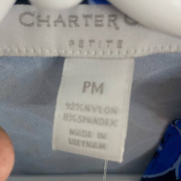 NWT CHARTER CLUB Patterned Tie Front Shirt Dress Sz Medium Petite - Picture 8 of 8